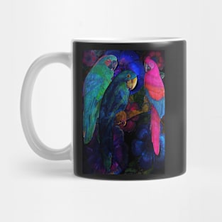 BRIGHT TROPICAL DECO POSTER ART PRINT TRIO MACAW PARROT EXOTIC DESIGN Mug